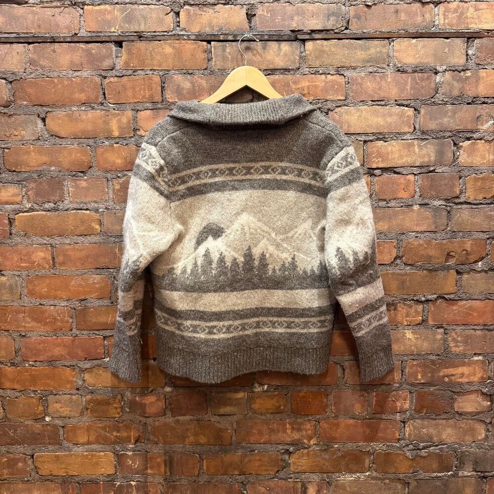 Abercrombie & Fitch Wool Outdoors Cardigan Sweater Fair Isle Size XL - Picture 2 of 6